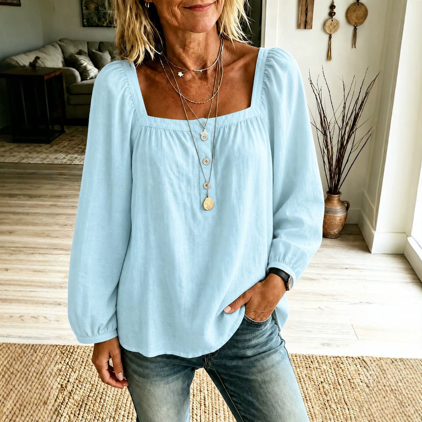 Chemise casual à manches longues pour femmes Minimalist
