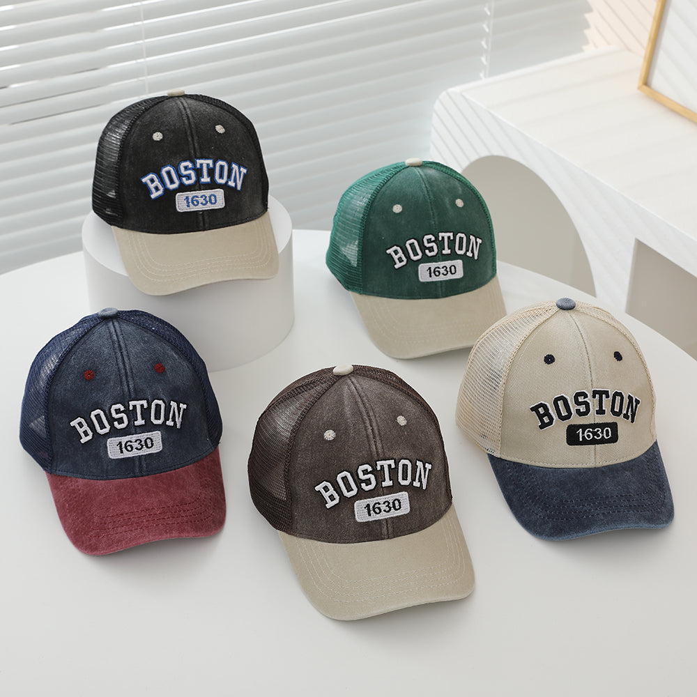 Lettre brodée pour enfants BOS1630 Casquette de baseball en mesh respirante