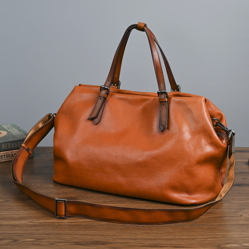 Sac à main en cuir retro breveté en cuir brillant
