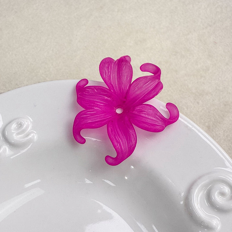 Matte Acrylic Curled Petal Iris Charms