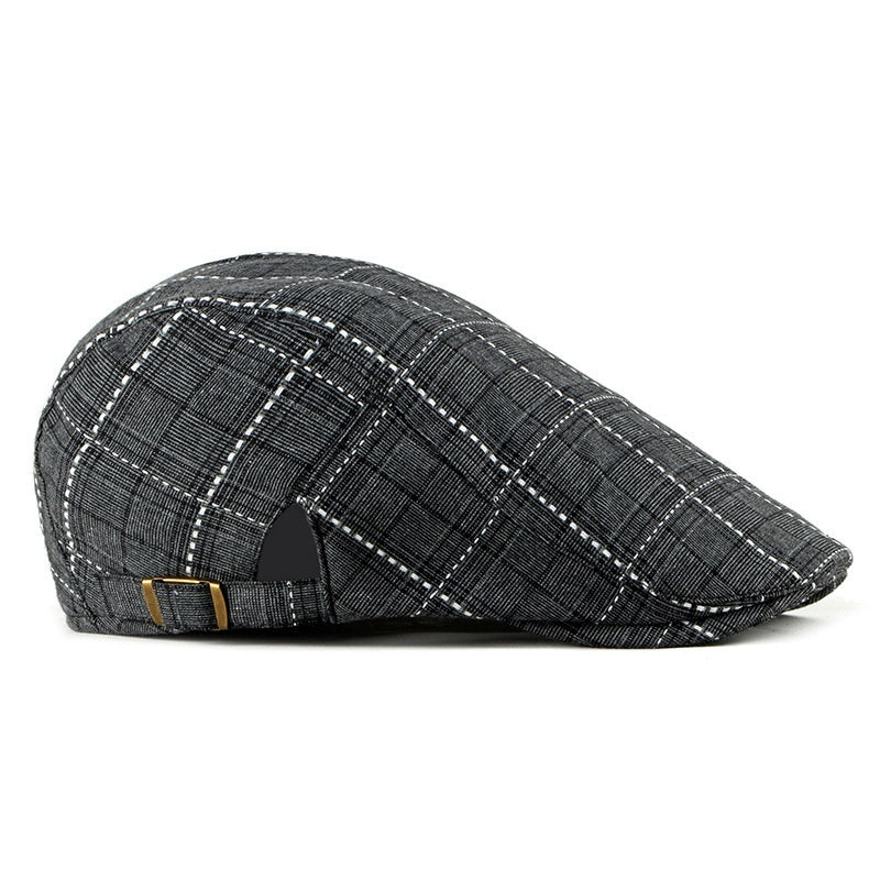 Homme Retro British Gingham Peaked Cap