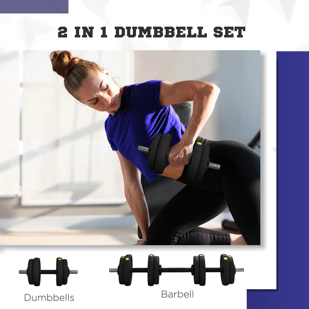 33LBS 2-en-1 Réglable Barbell & Dumbbells Set