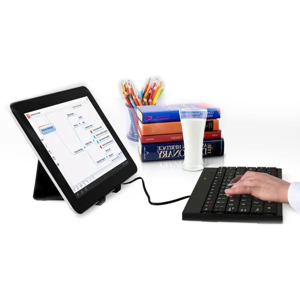 Tablette PC porte-bag pour tablette de moins de 10 po avec mini-clavier USB deux couches Poc