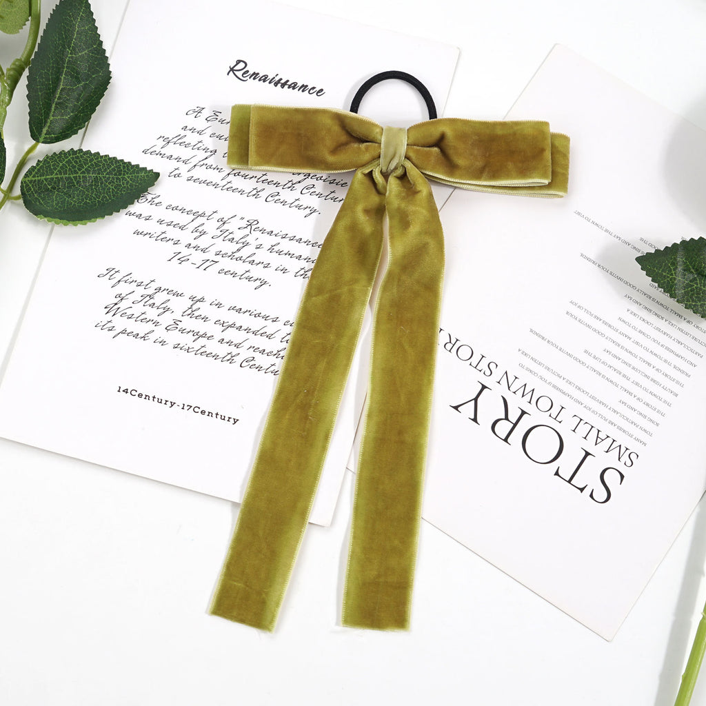Velvet Bandeau Rubber Band Girl Bow Ribbon Cheval