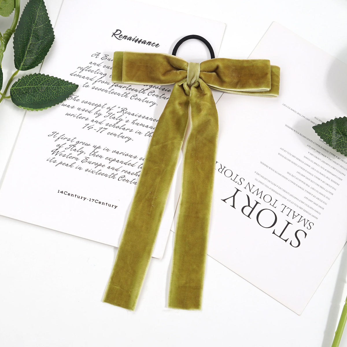 Velvet Bandeau Rubber Band Girl Bow Ribbon Cheval