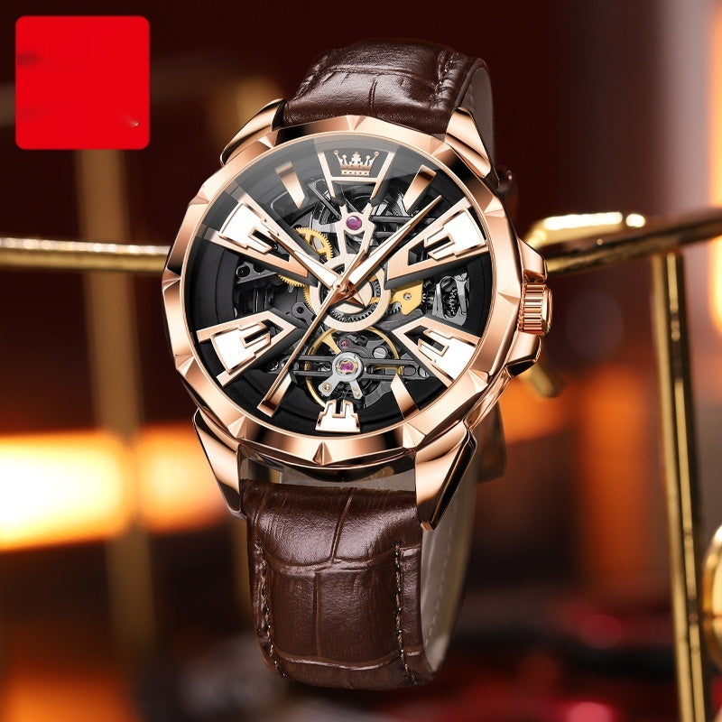 Montre mécanique automatique homme montre Hollow étanche