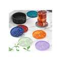 6 Pack de sous-verres en silicone avec support pour la table de café Bureau de table non-dérapant Tabletop Pro