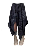 Femmes Patchwork Irrégulier Plaid Jupe