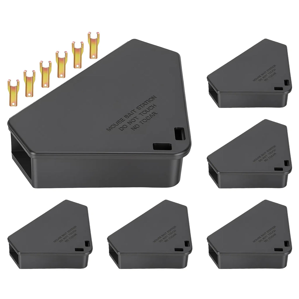 6 packs station d'appâts de souris avec clés résistant aux tambours intérieur extérieur boîte d'appâts Reus