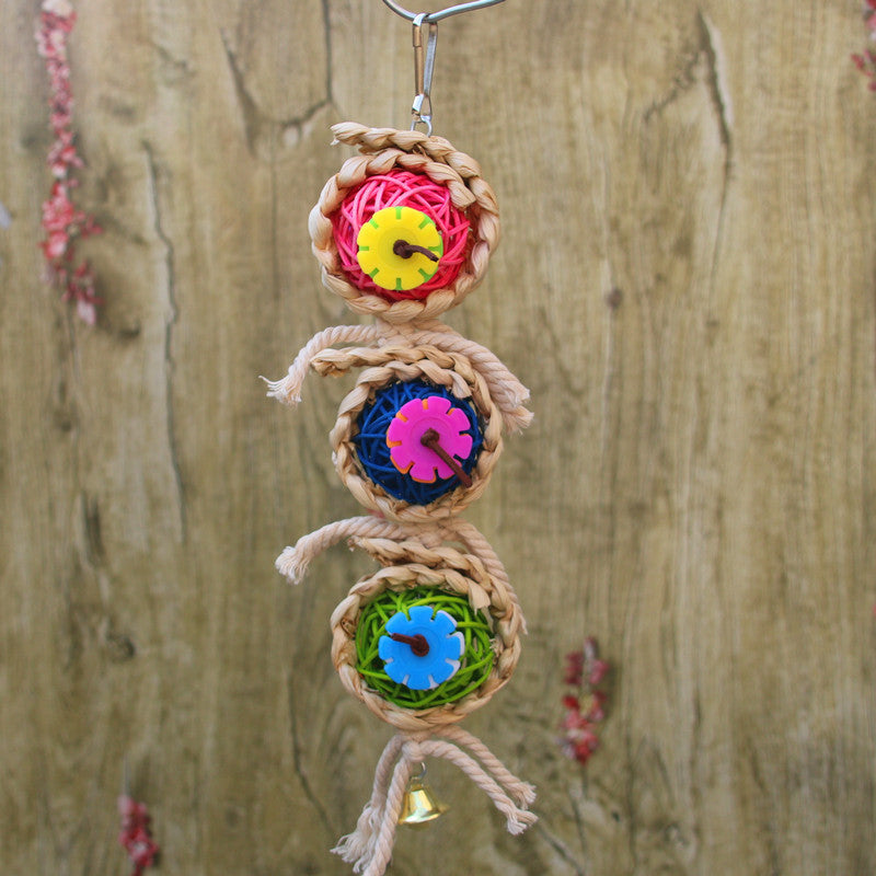 Parrot fournitures Jouet d'oiseau d'animal Jouet de bitte Ran Vine Bal Twist String
