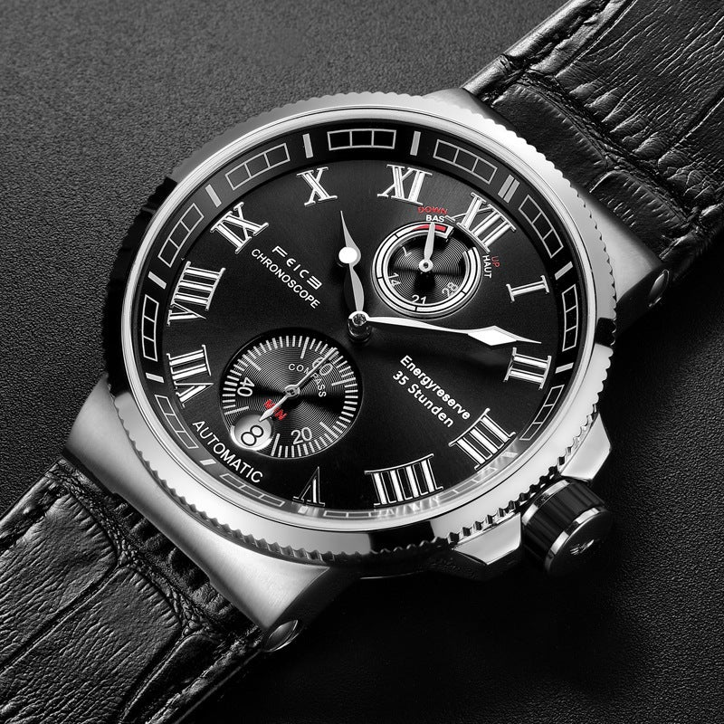 Montre mécanique automatique étanche hommes lumineux