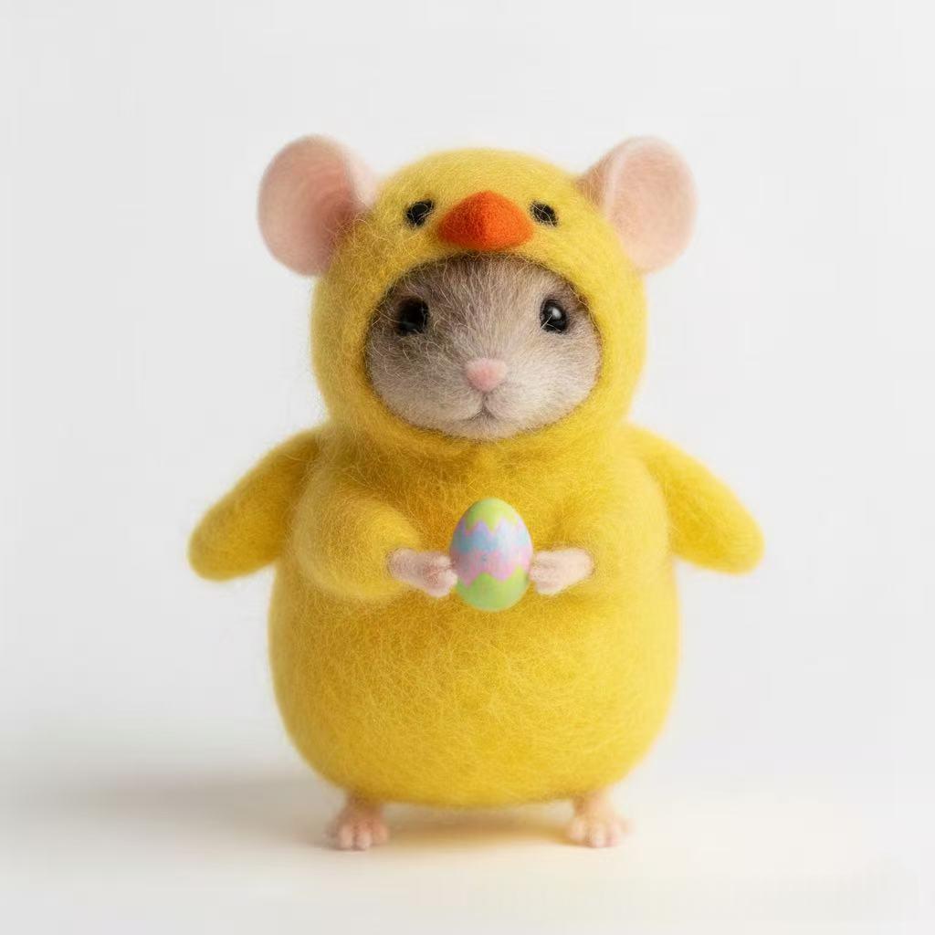 Ornement de la souris feutre de laine de Pâques