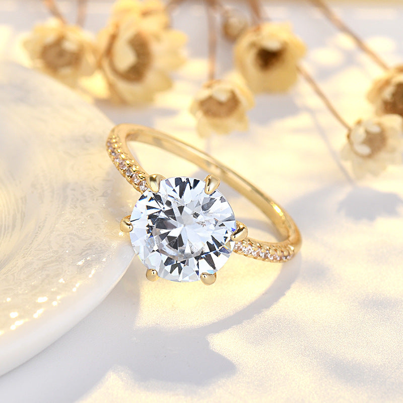 Anneau de diamant géométrique à six brins mode