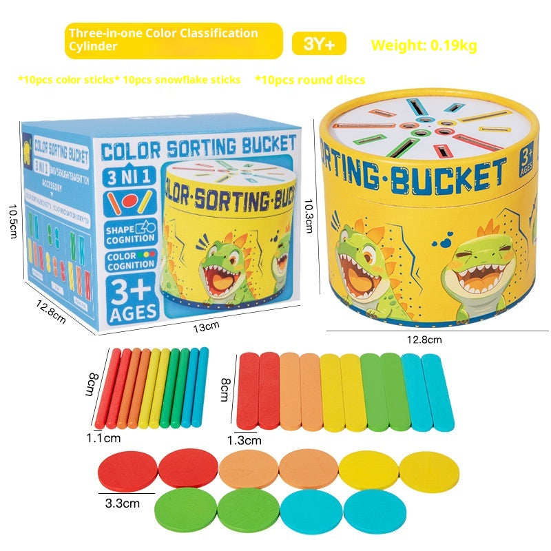 Jouet de puzzle en seau de tri de couleur pour l'éducation des jeunes enfants