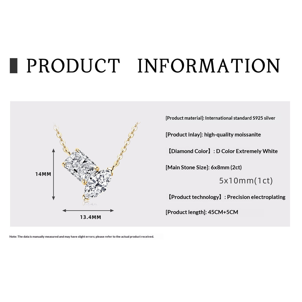 Pendentif irrégulier Moissanite Niche Light Luxury High-end Feel S925 Argent Sterling