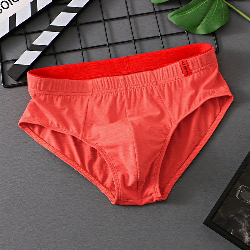 Triangle de coton couleur pure Triangle taille basse Respirant Triangle de sous-vêtements pour hommes