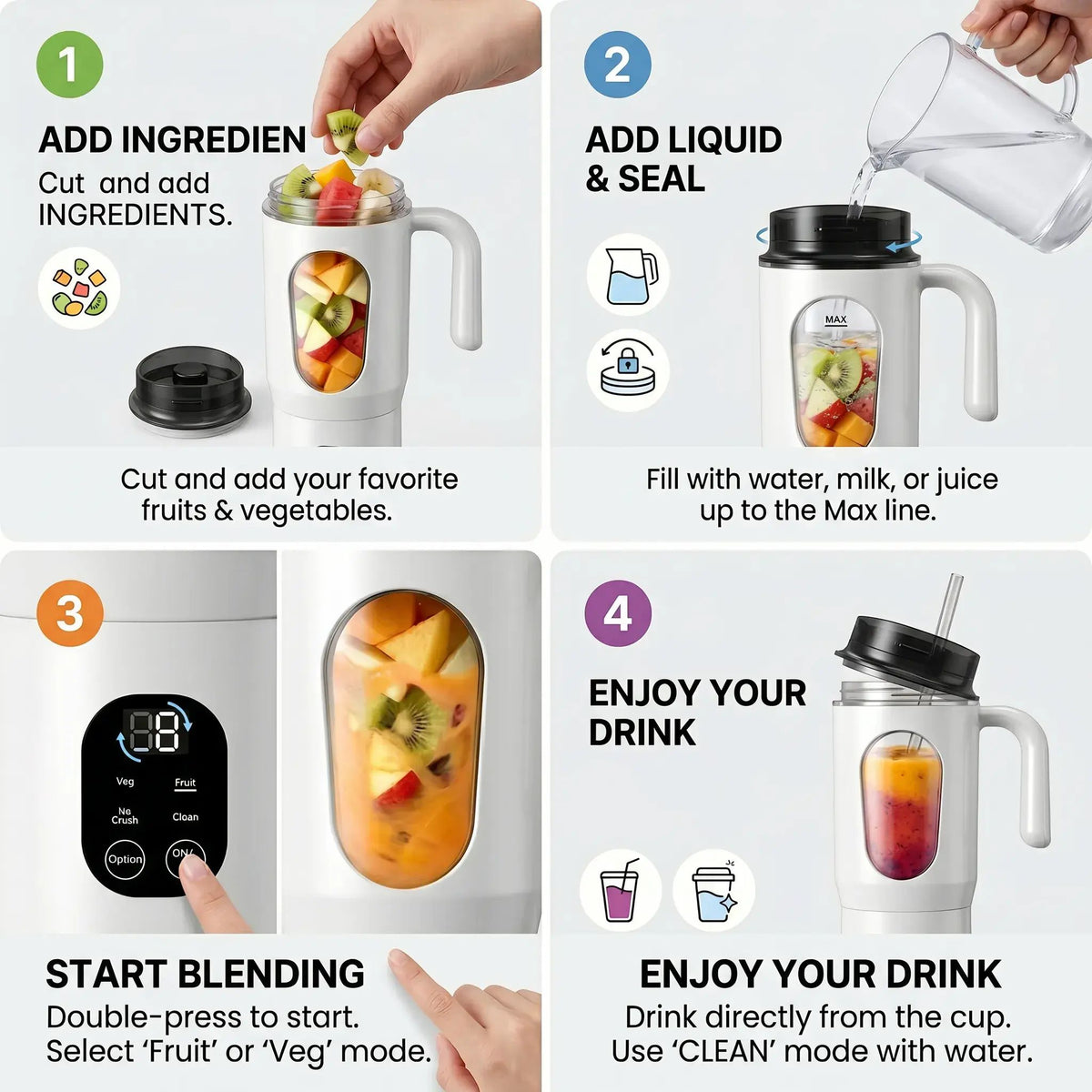 Mélangeur Portable sans fil pour Shakes & Smoothies