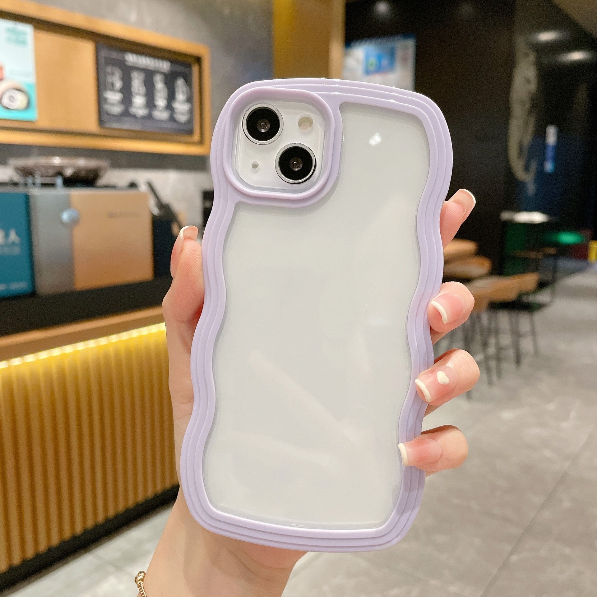 Couverture de cas Wave Border Solid Color Phone