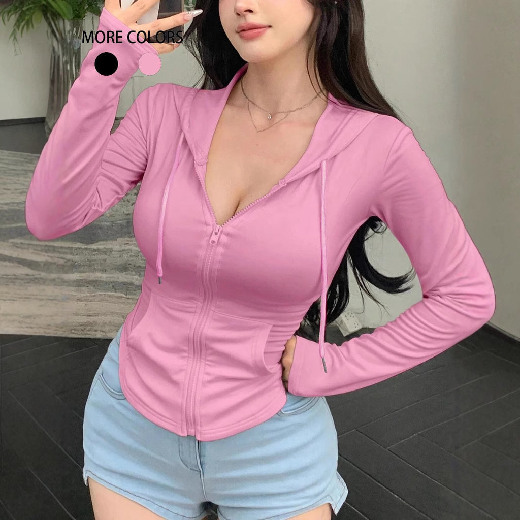 Chemise à capuche zippée à capuche