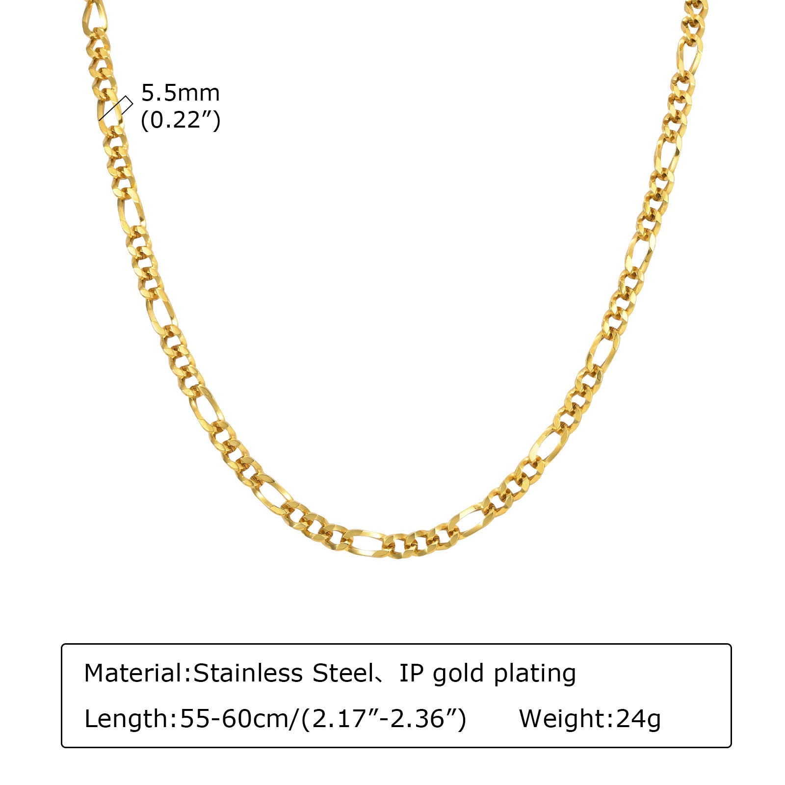 Collier en acier inoxydable pour hommes