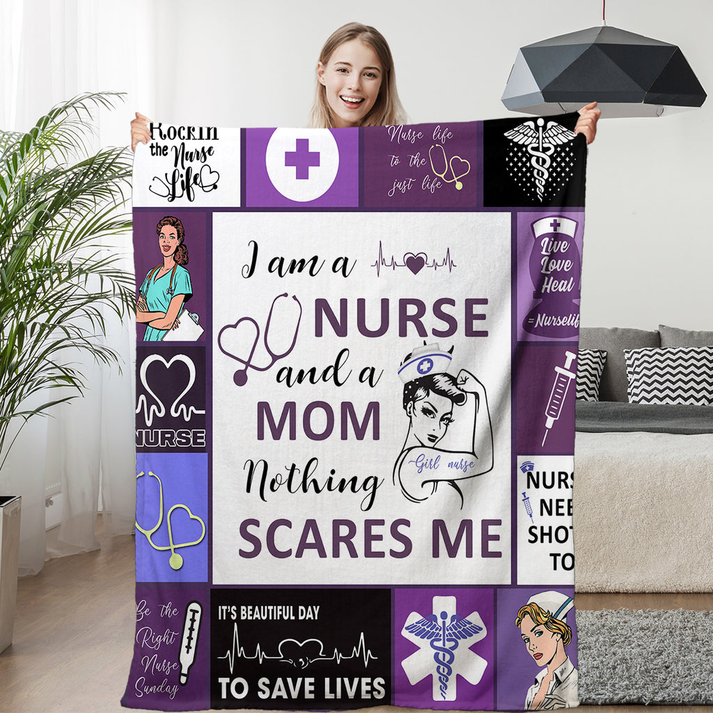 Infirmière Maman Lancer Couverture Rien ne me fait peur Couverture Flanelle Pour les femmes Funny Fleece Couverture