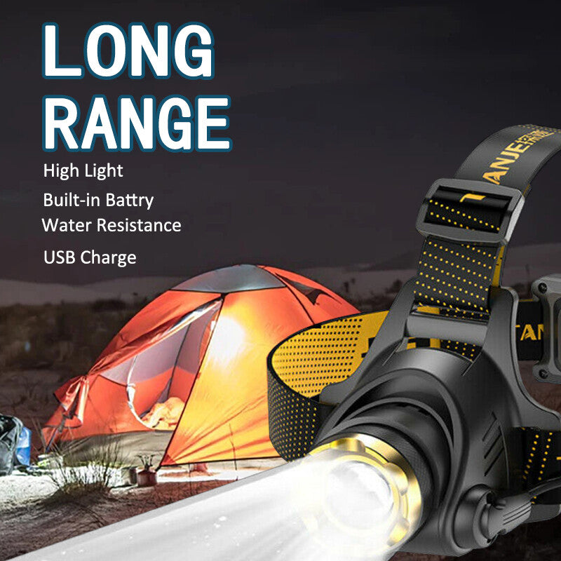 Super Bright 150000LM BATTERY LED phare USB phare lampe de poche