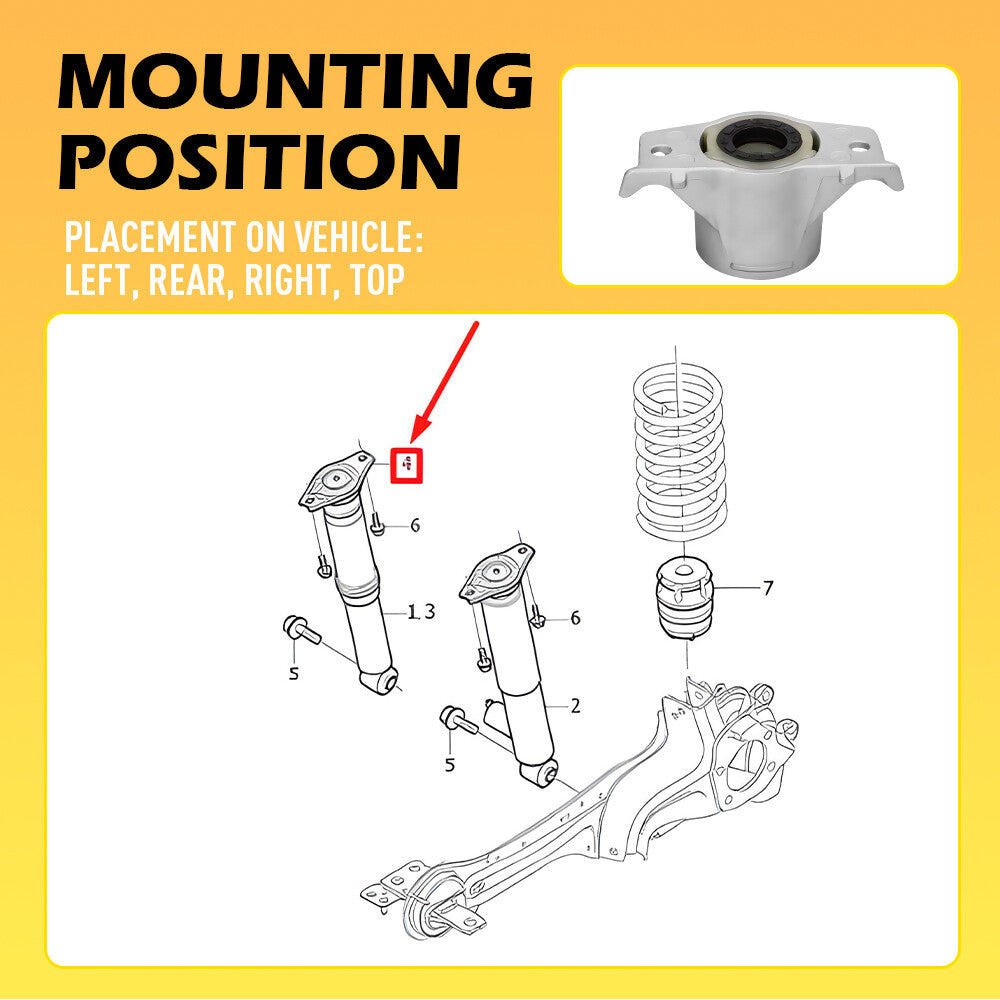 Pour Opel Vauxhall Astra K 2015 Montage supérieur de suspension d'amortisseur arrière 1PCS