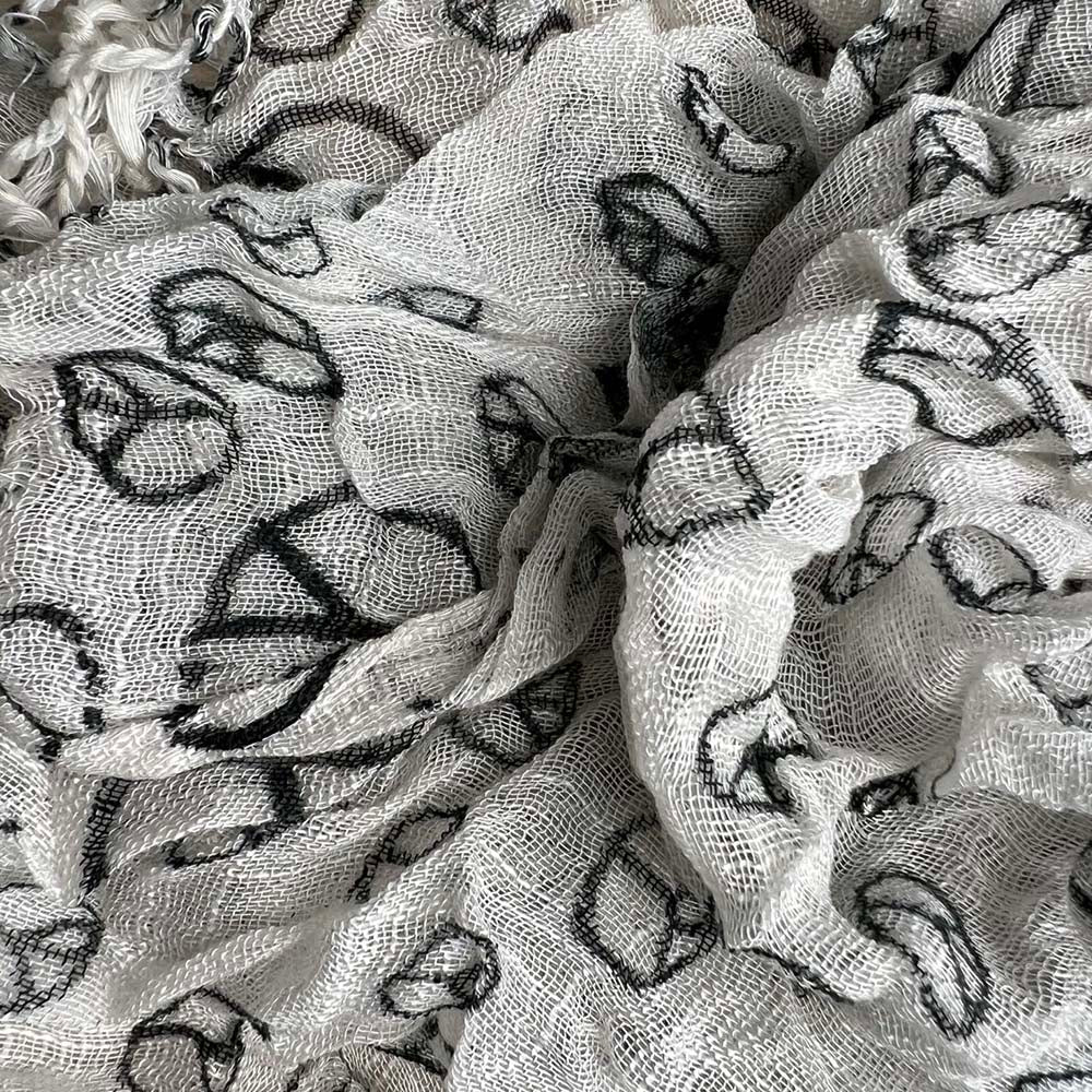 2pcs geometric pattern black white scarf