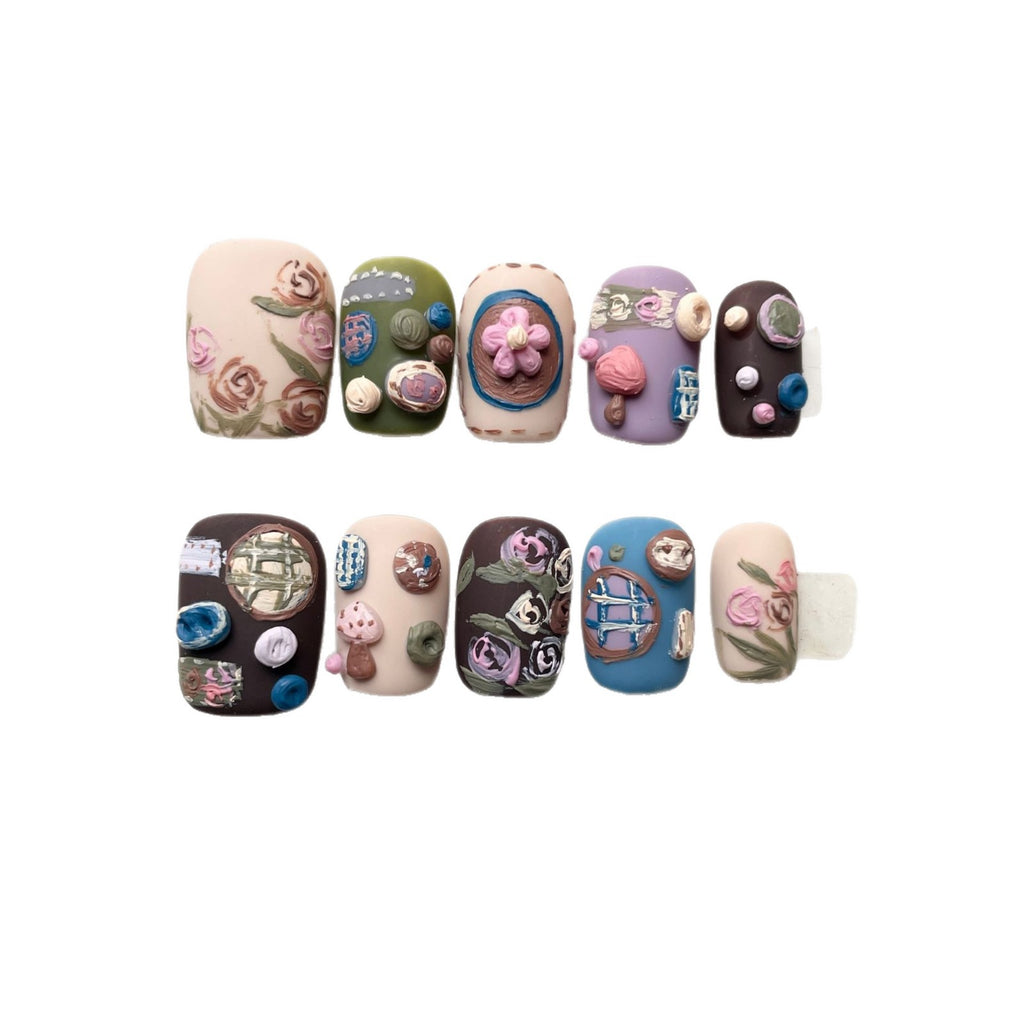 Hand-painted nail art