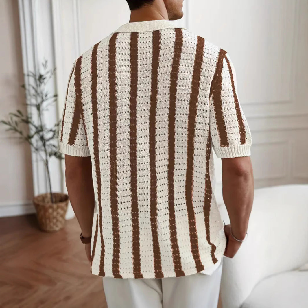 Été Chandail à glissière verticale à glissière Lapel Haut