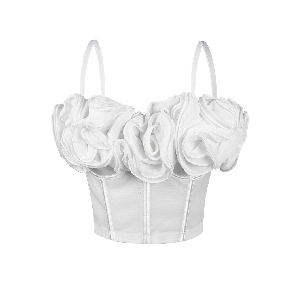 Trois-Dimensionnelle Flower Fishbone Bra Pure Desire Tube Top Mesh Breathable Inner Fishbone