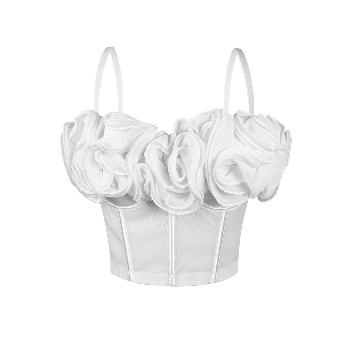 Trois-Dimensionnelle Flower Fishbone Bra Pure Desire Tube Top Mesh Breathable Inner Fishbone