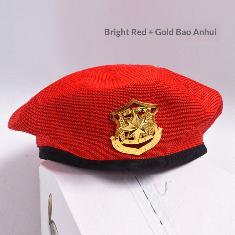 Enfants Star-themed Performance Beret Red Security Uniforme Sailor Dance Cap Equestrian H