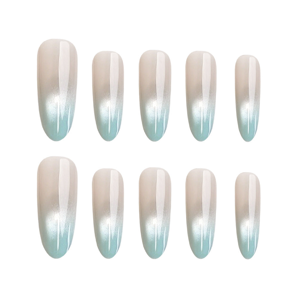24 pièces d'huile acrylique à pression ovale longue avec effet dégradé bleu