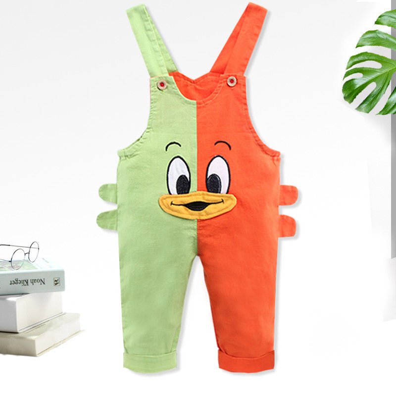 Fashion Couleur Matching bébé Mandarin seul dents Pantalons de canard Mince
