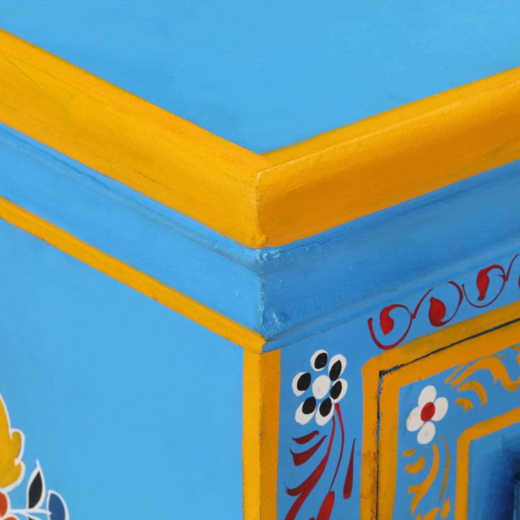 Buffet Mango massif en bois Turquoise peint à la main