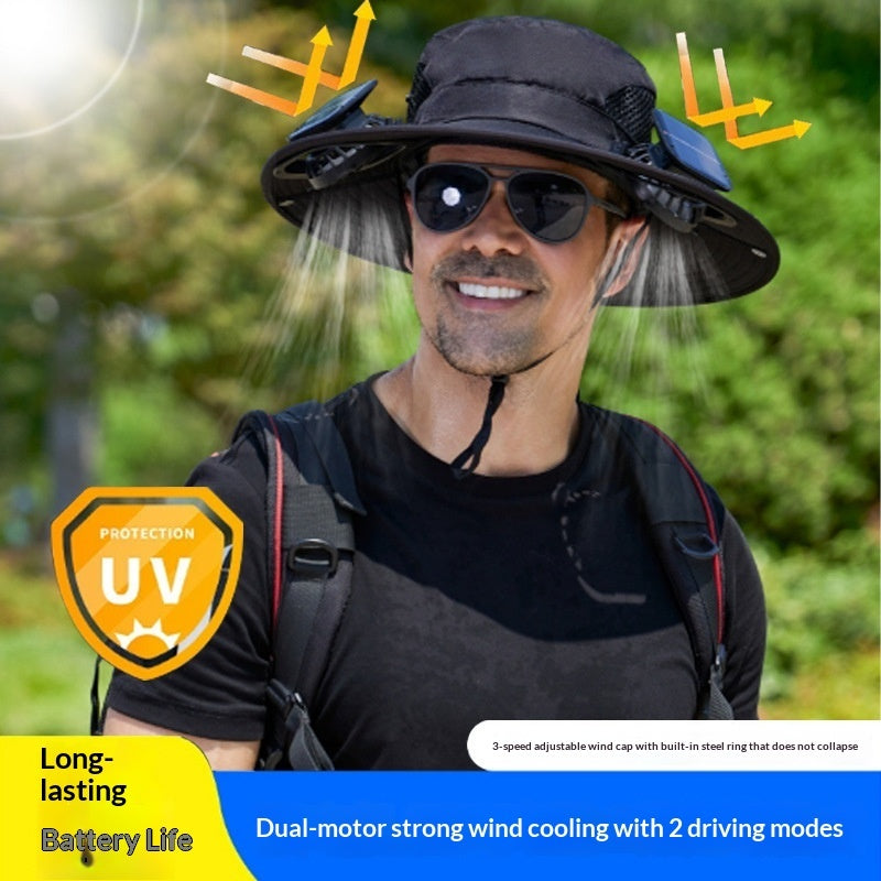 Chapeau d'éventail de pulvérisation Cooling Sunshade Chapeau Fisherman
