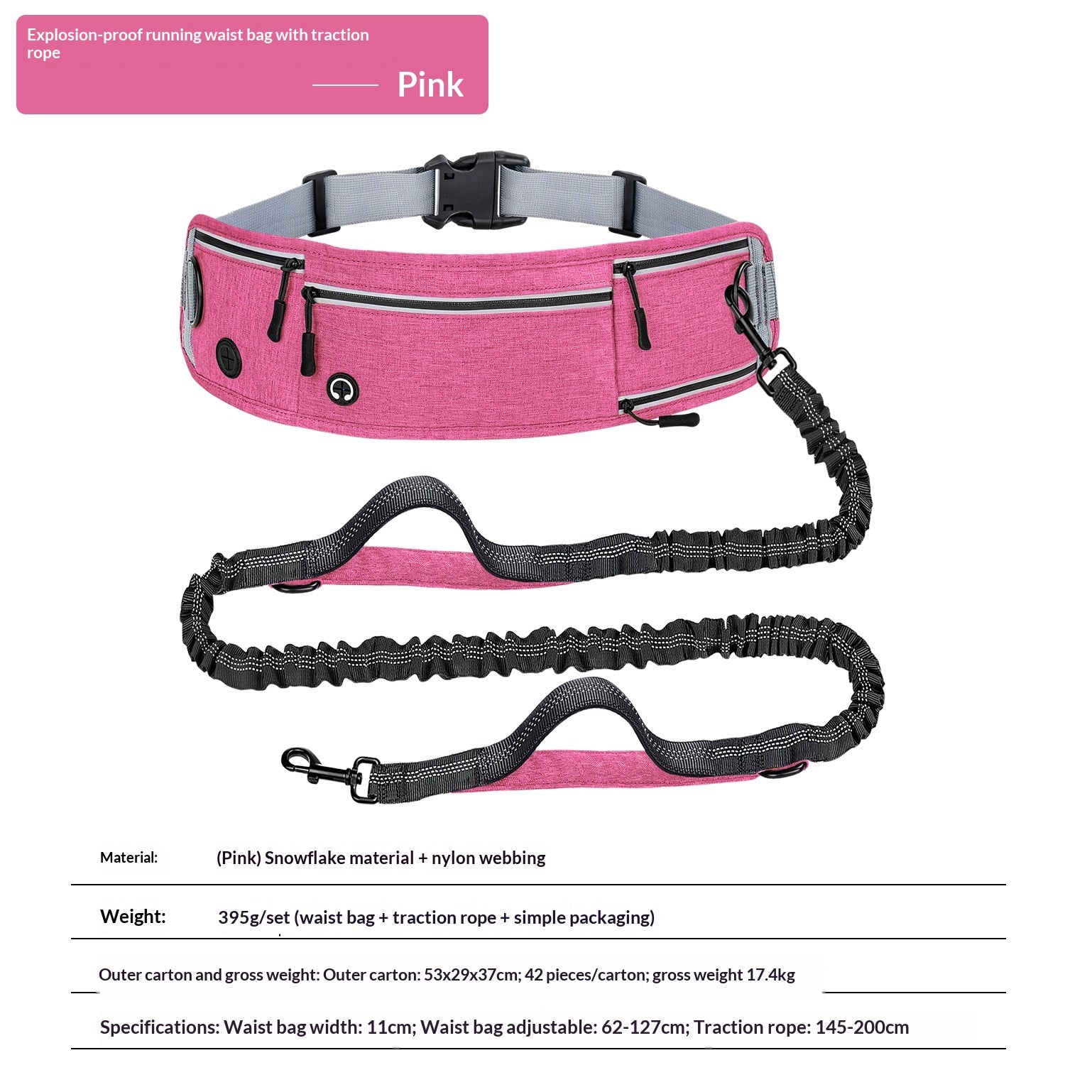 Sac de voile de sport Courant en laisse multifonctionnelle pour chien