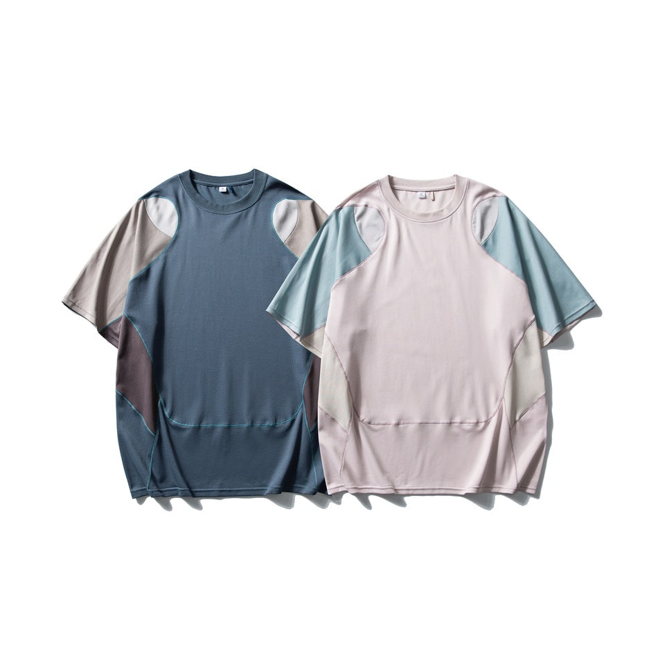 Tee-shirt de sport contrastante de couleur contrastante pour homme