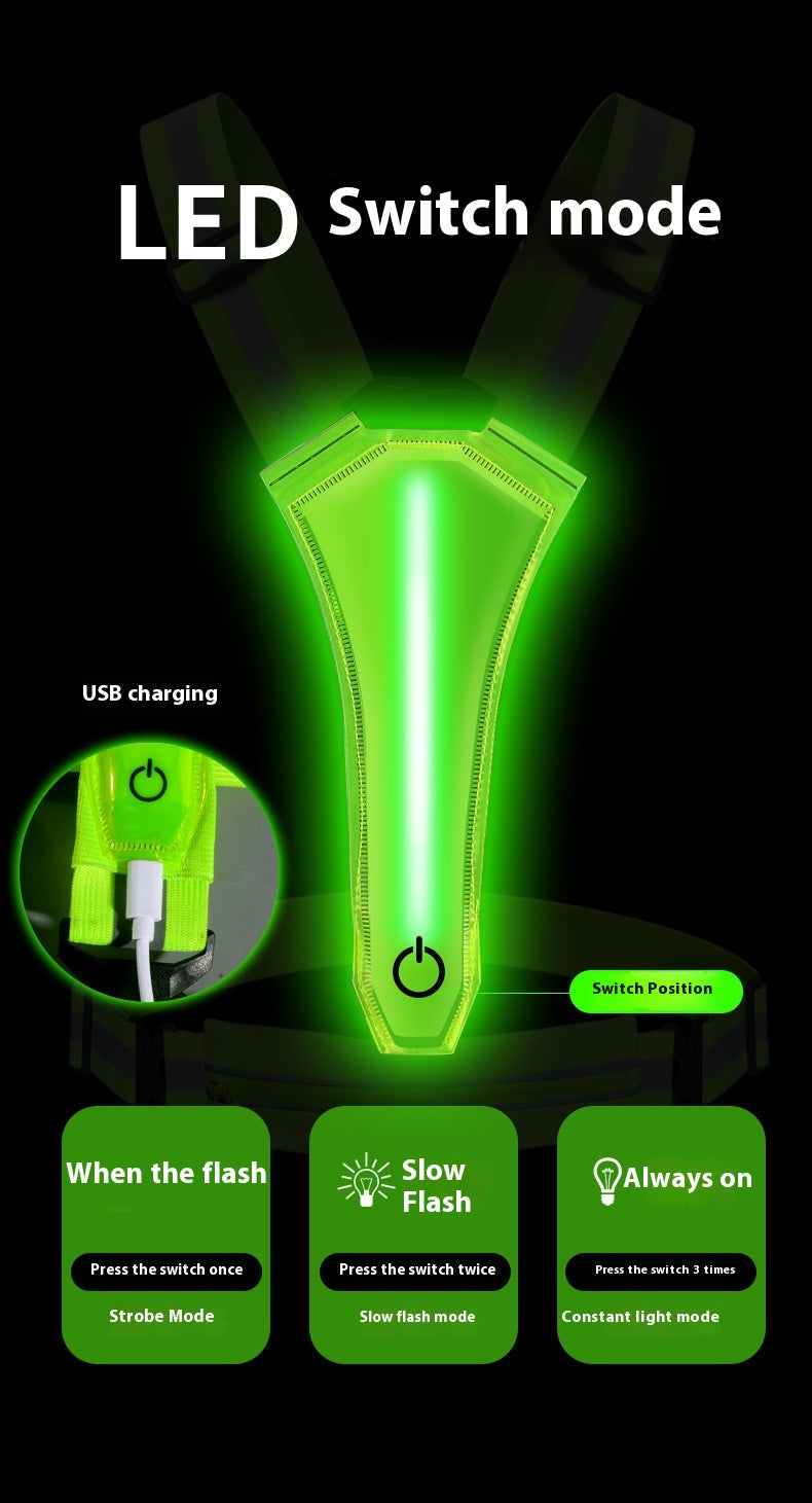 Course de nuit et vélo Veste réfléchissante avec Glow rechargeable
