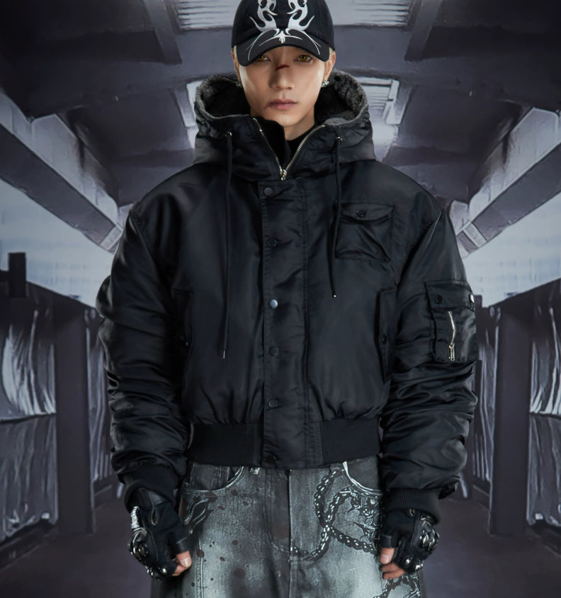 Veste en coton rembourrée brodée en polaire