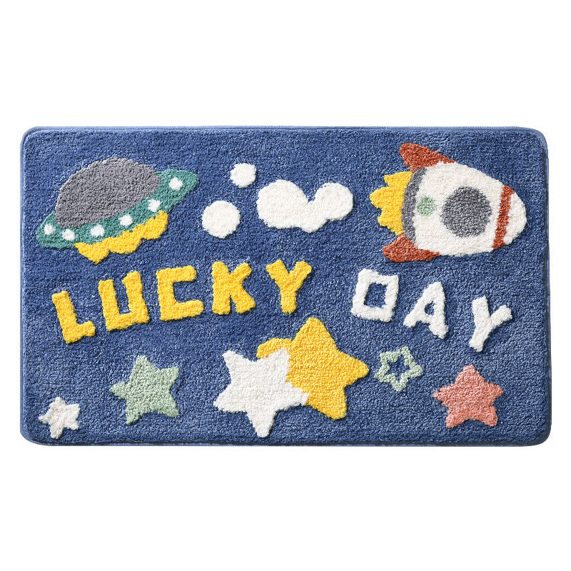 Flocked Home Doormat Salle de bain Rug Absorbent Mat antidérapant Chambre à pied Pad