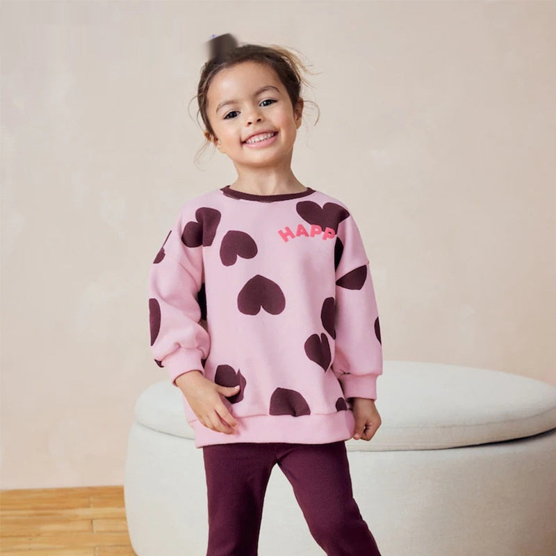 Haut imprimé mignon à manches longues pour enfants