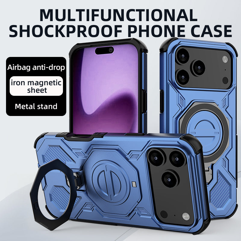 Pour I Téléphone 17 Pro Couverture de téléphone Shockproof Kickstand robuste magnétique