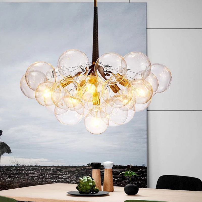 Nordic Modern Light-Luxury Transparent Glass Bubble Ball Pendentif Light