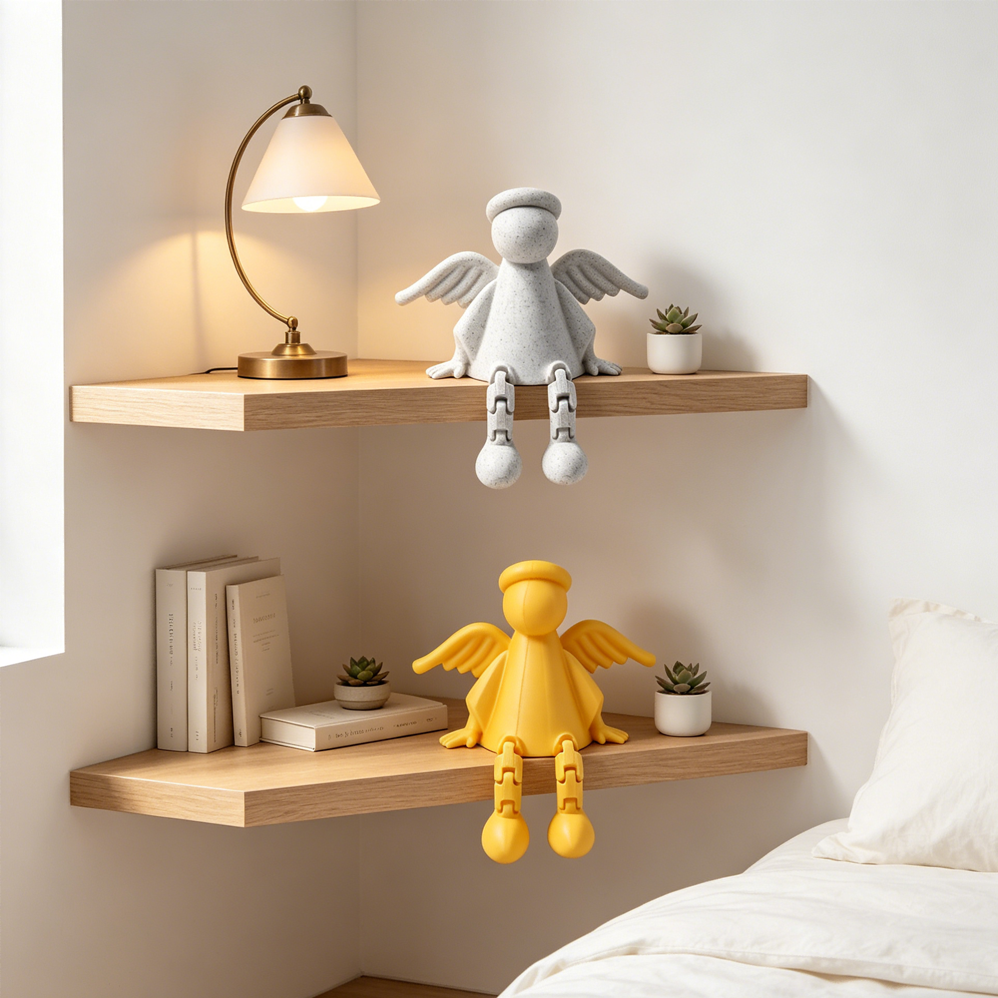 Figurine amère de plateau d'ange imprimée 3D avec jambes articulées