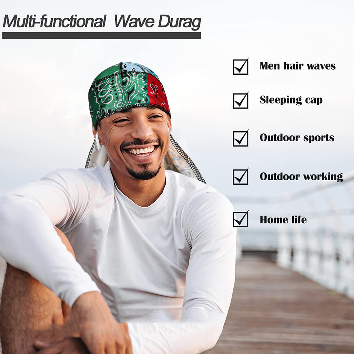 Impression multicolore Chapeau Pirate Mode Homme