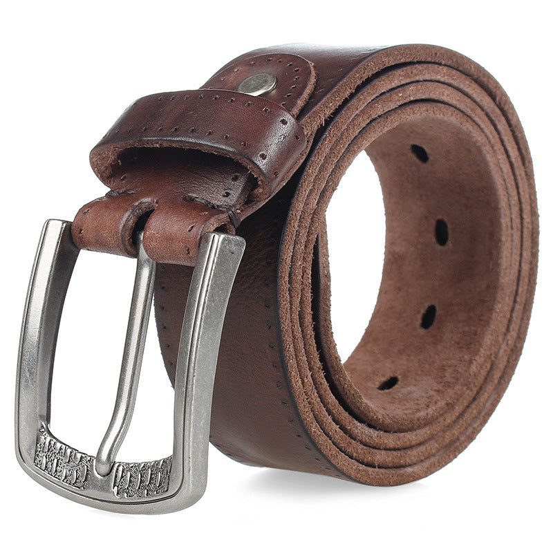 Ceinture de tendance en boucle d'épingle pour hommes de Cowhide