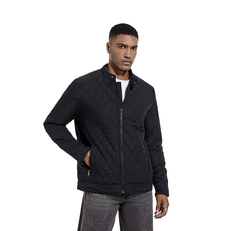 L'automne et l'hiver hommes légère veste en coton Casual en forme de diamant sur le collier