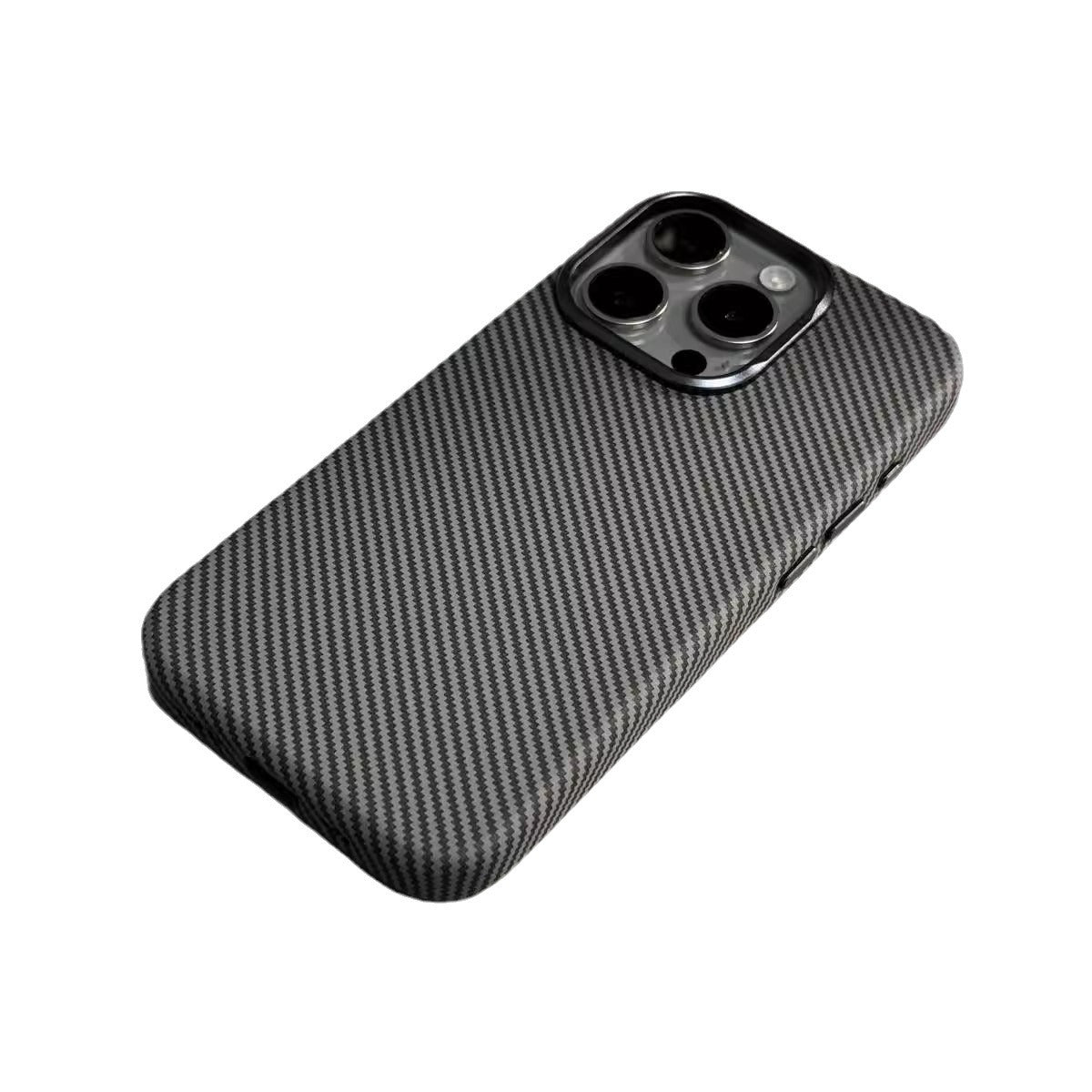 Applicable fibre de carbone grain magnétique absorbant en cuir boîtier de téléphone léger Twill protection